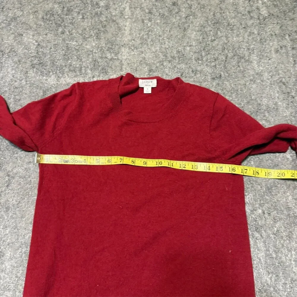 Jcrew Mens Teddie Sweater Size S Red Wool Long Sleeve Crew Neck Pullover